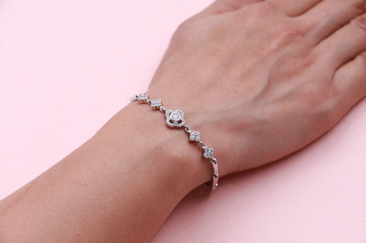 Solitare Floral CZ Bracelet