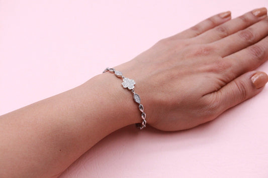 Autumm Flower Sterling Silver Bracelet