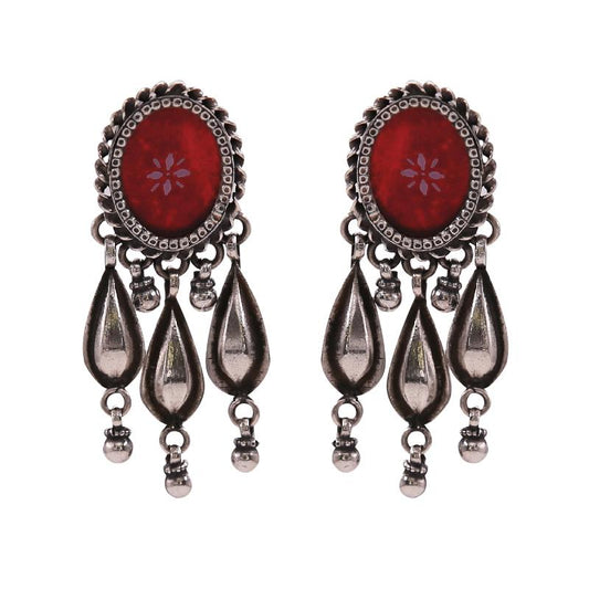 Amrita Lovely Red Painting Earrings